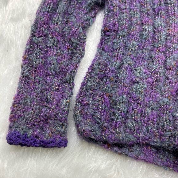 Handmade Purple Mohair knit sweater size M - Picture 2 of 5